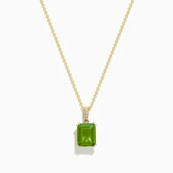 Necklaces & Pendants|BH Multi 14K Yellow Gold Peridot and Diamond Pendant