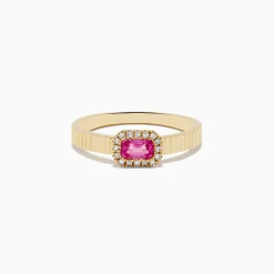 Rings|Effy Jewelry 14K Yellow Gold Pink Sapphire and Diamond Ring