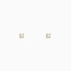 Earrings|Effy Jewelry 14K Yellow Gold Princess Cut Diamond Solitaire Stud Earrings, 0.14 TCW