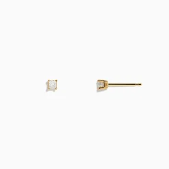 Earrings|Effy Jewelry 14K Yellow Gold Princess Cut Diamond Solitaire Stud Earrings, 0.14 TCW