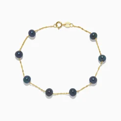 Bracelets|BH Multi 14K Yellow Gold Tahitian Pearl Station Bracelet