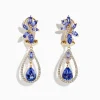 Earrings|Effy Jewelry 14K Yellow Gold Tanzanite and Diamond Earrings
