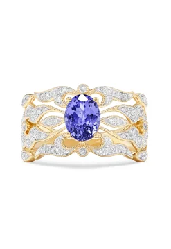 Rings|Effy Jewelry 14K Yellow Gold Tanzanite and Diamond Ring, 1.45 TCW