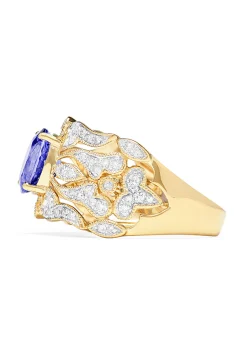 Rings|Effy Jewelry 14K Yellow Gold Tanzanite and Diamond Ring, 1.45 TCW