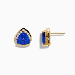 Earrings|Effy Jewelry 14K Yellow Gold Tanzanite and Diamond Earrings