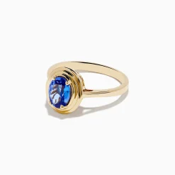 Rings|Effy Jewelry 14K Yellow Gold Tanzanite Faux-Triple Bezel Ring