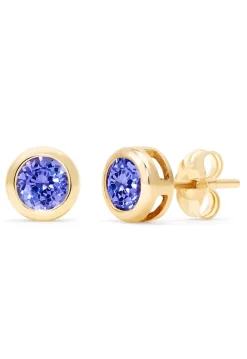 Earrings|Effy Jewelry 14K Yellow Gold Tanzanite Stud Earrings, 0.91 TCW