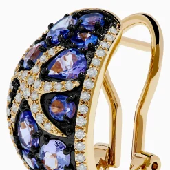 Earrings|Effy Jewelry 14K Yellow Gold Tanzanite u0026 Diamond Starfish Earrings