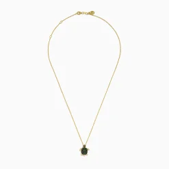 Necklaces & Pendants|Effy Jewelry 14K Yellow Gold Tsavorite Yellow Sapphire and Diamond Turtle Pendant