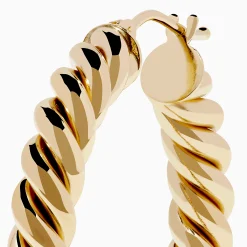 Earrings|Effy Jewelry 14K Yellow Gold Twisted Tube Hoops