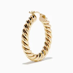 Earrings|Effy Jewelry 14K Yellow Gold Twisted Tube Hoops