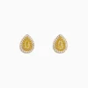 Earrings|Effy Jewelry 14K Yellow Gold White and Yellow Diamond Pear Stud Earrings