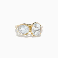 Rings|Effy Jewelry 14K Yellow Gold White Topaz and Diamond Ring