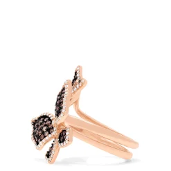 Rings|Effy Jewelry Limited Edition Brown and White Diamond Butterfly 2 or 1 Finger Ring, 1.18 TCW