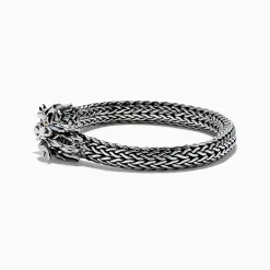 Mens|Effy Jewelry Men's 925 Silver u0026 14K Yellow Gold Black Sapphire and Tsavorite Dragon Bracelet