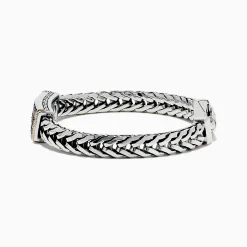 Mens|Effy Jewelry Men's 925 Sterling Silver and 14K Yellow Gold Sapphire Chain Link Bracelet 2.0 TCW
