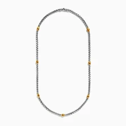 Mens|Effy Jewelry Men's 925 Sterling Silver and Yellow Gold Plated Necklace