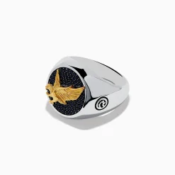 Mens|Effy Jewelry Men's 925 Sterling Silver and Yellow Gold Eagle Ring