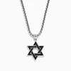 Mens|BH Multi Men's 925 Sterling Silver Black Sapphire Star of David Pendant