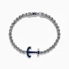 Mens|Effy Jewelry Men's 925 Sterling Silver Blue Sapphire Anchor Box Chain Link Bracelet