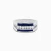 Mens|Effy Jewelry Men's 925 Sterling Silver Blue and White Sapphire Ring
