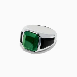 Mens|Effy Jewelry Men's 925 Sterling Silver Malachite and Onyx Ring