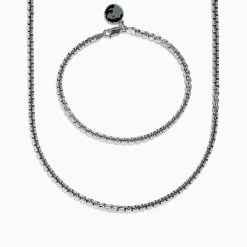 Mens|Effy Jewelry Men's 925 Sterling Silver Minimalist Necklace and Bracelet Set
