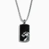 Mens|Effy Jewelry Men's 925 Sterling Silver Onyx Dog Tag Pendant, 28.40 TCW