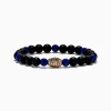 Mens|Effy Jewelry Men's 925 Sterling Silver Onyx and Lapis Beaded Bracelet