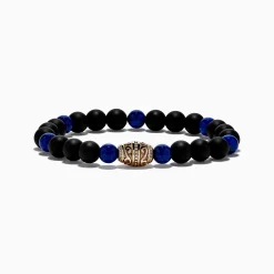 Mens|Effy Jewelry Men's 925 Sterling Silver Onyx and Lapis Beaded Bracelet