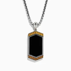 Mens|Effy Jewelry Men's 925 Sterling Silver Onyx Pendant