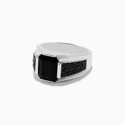 Mens|BH Multi Men's 925 Sterling Silver Onyx and Black Spinel Ring