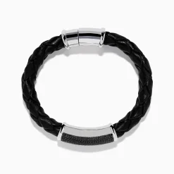 Mens|Effy Jewelry Men's 925 Sterling Silver Spinel Leather Bracelet