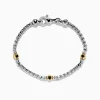 Mens|Effy Jewelry Men's 925 Sterling Silver u0026 18K Yellow Gold Black Spinel Bracelet