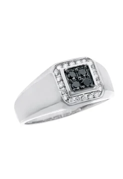 Mens|Effy Jewelry Men's Black Diamond Ring, .32 TCW