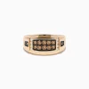 Mens|Effy Jewelry Men's 14K Rose Gold Espresso and White Diamond Ring