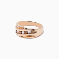 Mens|Effy Jewelry Men's 14K Rose Gold Espresso and White Diamond Ring