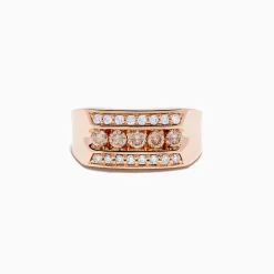 Mens|Effy Jewelry Men's 14K Rose Gold Espresso and White Diamond Ring