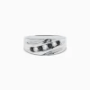 Mens|Effy Jewelry Men's 14K White Gold Black and White Diamond Ring