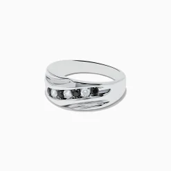 Mens|Effy Jewelry Men's 14K White Gold Black and White Diamond Ring