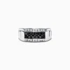 Mens|Effy Jewelry Men's 14K White Gold Black and White Diamond Ring, 0.96 TCW