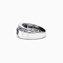 Mens|Effy Jewelry Men's 14K White Gold Black and White Diamond Ring, 0.96 TCW