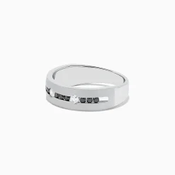Mens|BH Multi Men's 14K White Gold Black and White Diamond Ring, 0.48 TCW