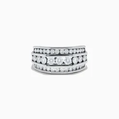 Mens|Effy Jewelry Men's 14K White Gold Diamond Ring