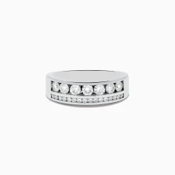 Mens|Effy Jewelry Men's 14K White Gold Diamond Double Channel Set Ring