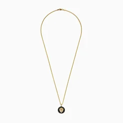 Mens|Effy Jewelry Men's 14K Yellow Gold Black Diamond Lion Pendant