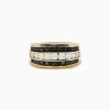 Mens|Effy Jewelry Men's 14K Yellow Gold Black and White Diamond Ring