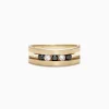 Mens|Effy Jewelry Mens 14K Yellow Gold Black and White Diamond Ring, 0.49 TCW