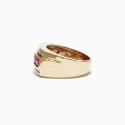 Mens|Effy Jewelry Men's 14K Yellow Gold Diamond Ruby Ring, 2.59 TCW