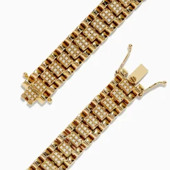 Mens|Effy Jewelry Men's 14K Yellow Gold Diamond Chain Link Bracelet